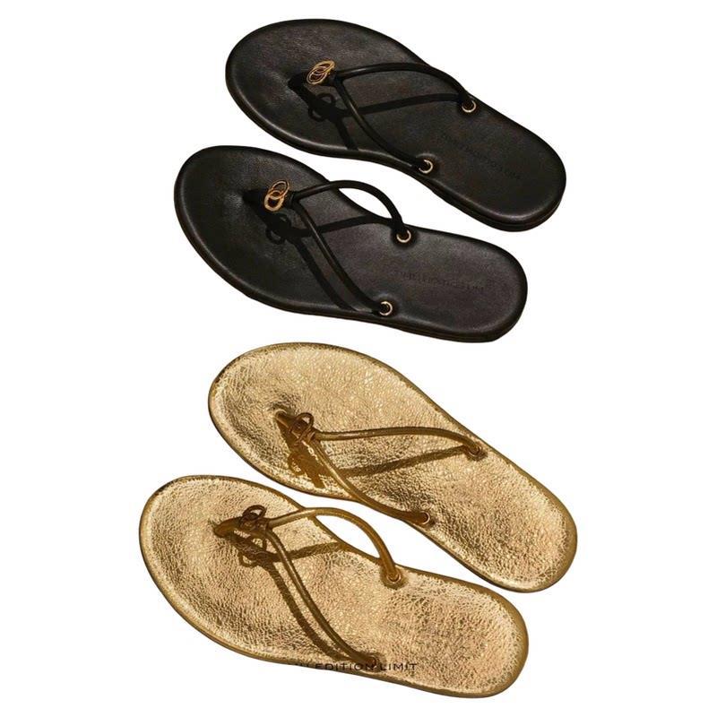 Damen Glitzernde Zehentrenner Sandalen mit edlem Metallic-Look EB