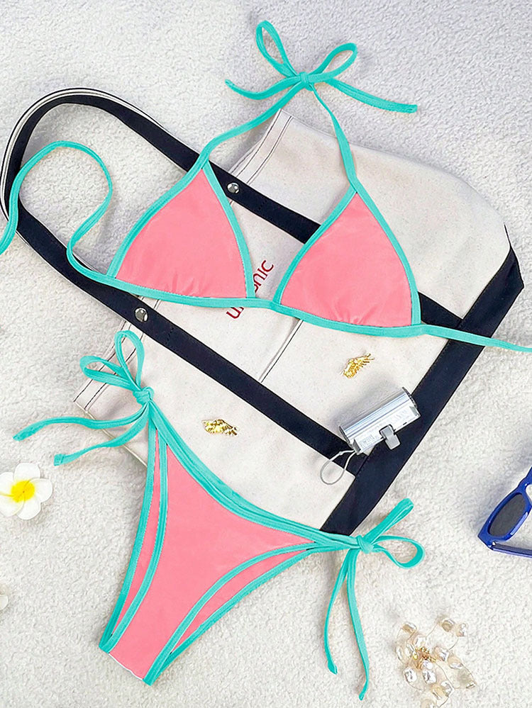 Damen Triangel-Bikini mit verspielten Schleifen EB