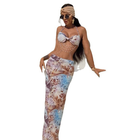 Damen Strandkleid mit trendigem Leo-Print und raffinierten Schnürdetails EB