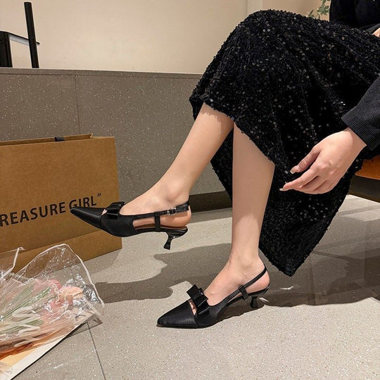 Damen Slingback-Pumps mit eleganter Schleifen-Detail EB