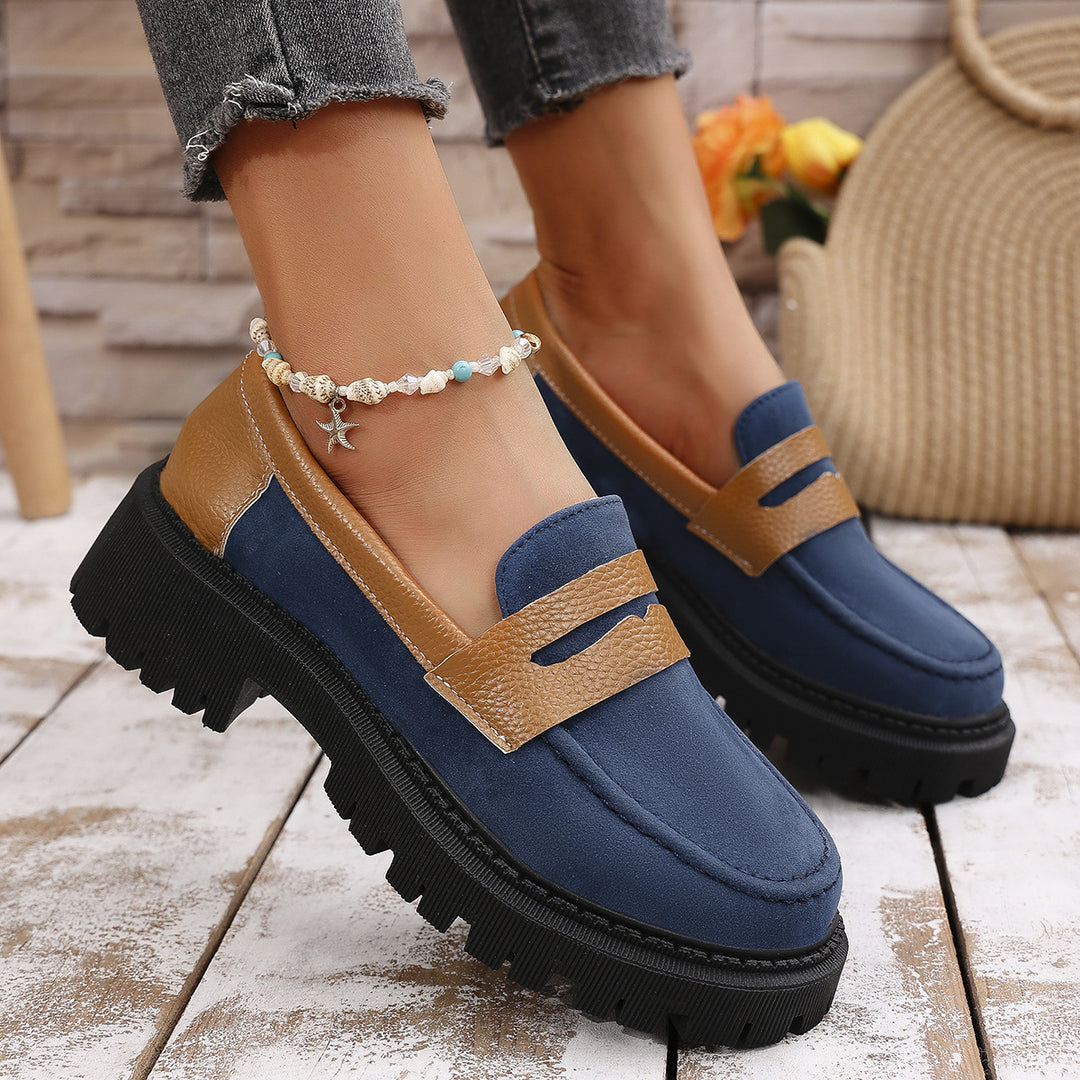 Damen Komfortable Mokassin-Schuhe mit stabiler Gummisohle EB
