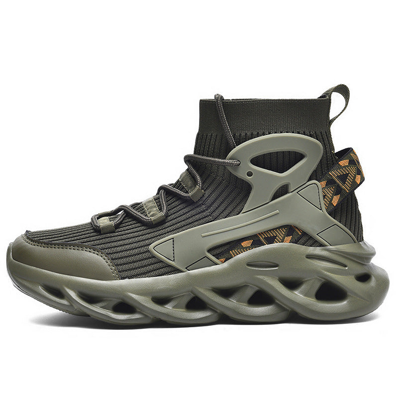 Damen High-Top Sneakers mit atmungsaktiver Strickoberfläche und stoßdämpfender Sohle EB