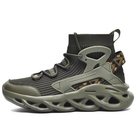 Damen High-Top Sneakers mit atmungsaktiver Strickoberfläche und stoßdämpfender Sohle EB