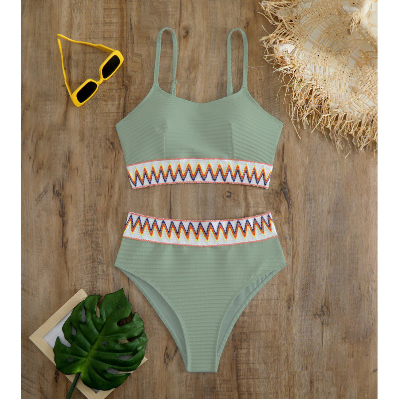 Damen Bunt gemusterter Bikini EB