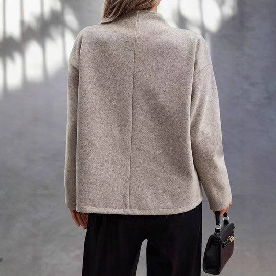 Damen Modische Wolljacke im eleganten Look mit doppelter Knopfreihe EB