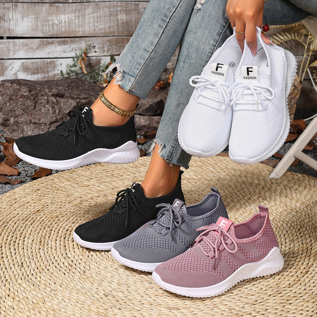 Damen Sportliche Sneaker mit atmungsaktiver Netzstruktur und flexibler Sohle EB