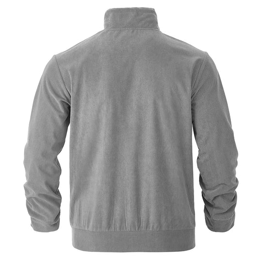 Herren lässige Cordjacke mit Kapuze und praktischen Brusttaschen EB