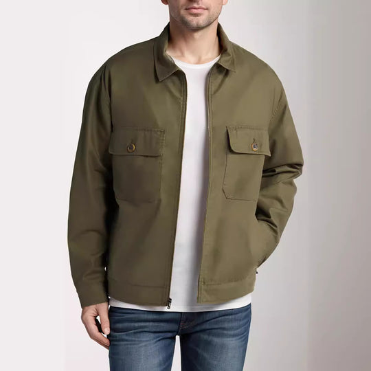 Herren lässige Übergangsjacke mit praktischen klappbaren Taschen EB