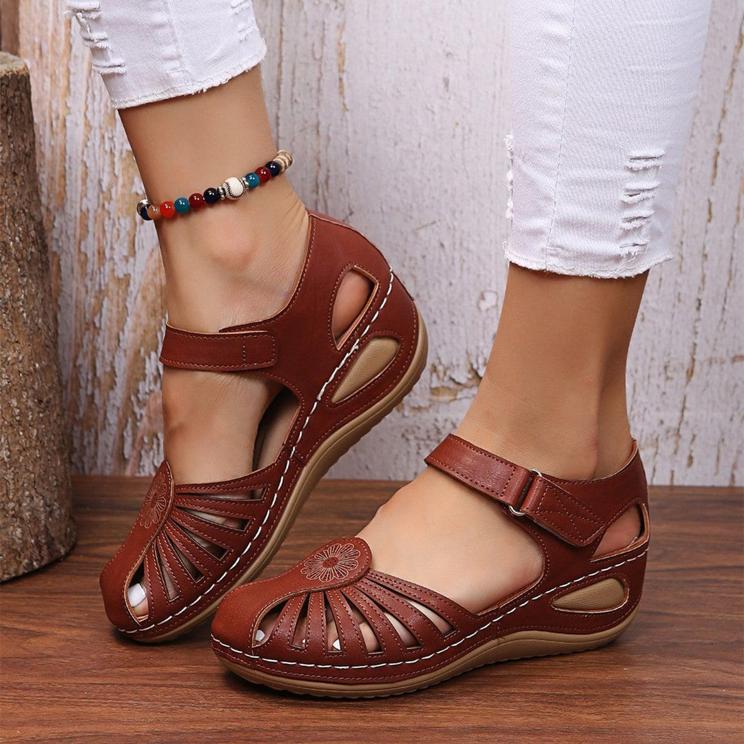 Damen komfortable Riemchensandalen mit anatomischem Fußbett EB
