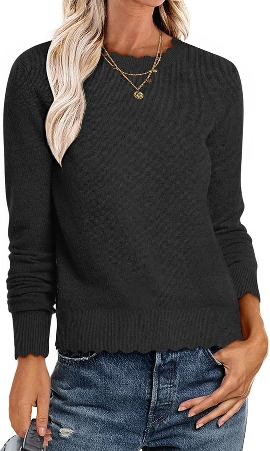Damen Sweater mit Wellenkante EB