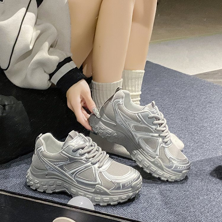 Damen Sportliche Sneakers mit atmungsaktiver Mesh-Oberfläche und rutschfester Sohle EB