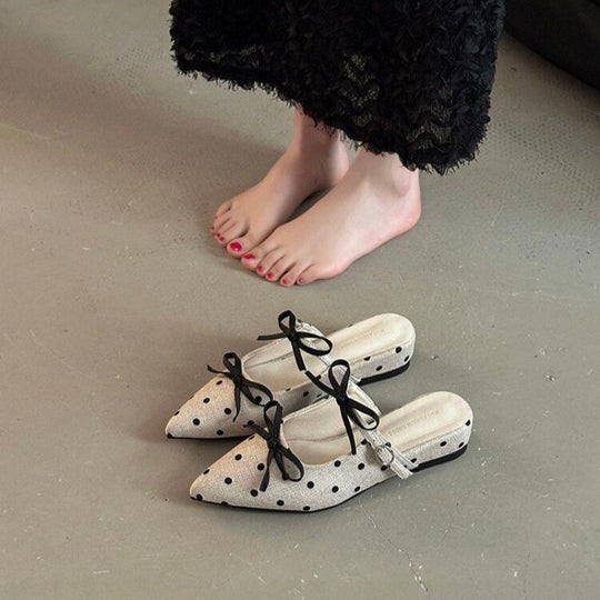 Damen Slingback-Ballerinas mit Punkte-Design EB
