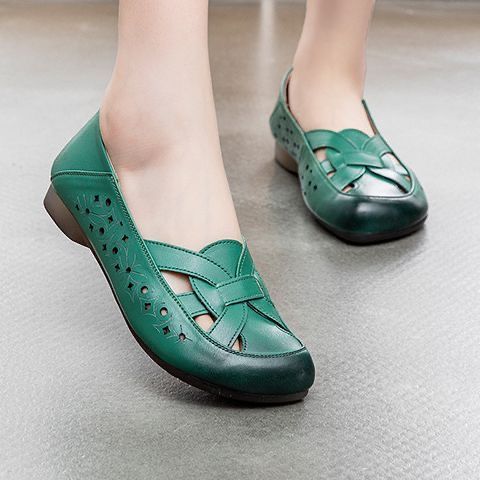 Damen Komfortable Rundbogen-Schuhe mit dekorativem Schnitt EB