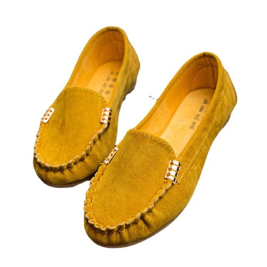 Damen nan bequeme Veloursleder Mokassins mit gepolsterter Innensohle EB