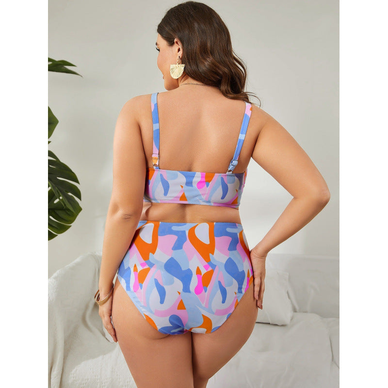 Damen Bikinimodell mit breiten Trägern und hohem Bund EB