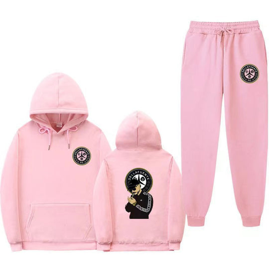 Damen Set aus Kapuzenpullover und Jogginghose mit einzigartigem Druck EB