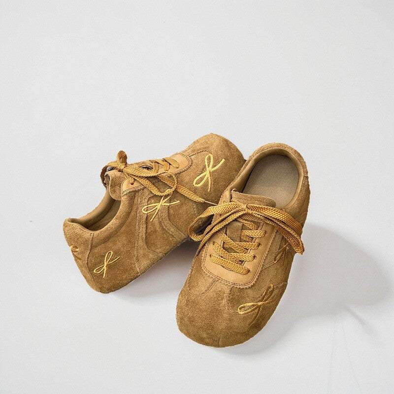 Damen modische Freizeit-Sneaker mit verspieltem Schleifen-Design und weichem Obermaterial EB