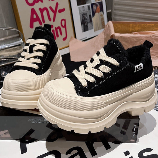 Damen Sneakers mit luxuriösem Fleece-Innenfutter und robustem Plateau EB