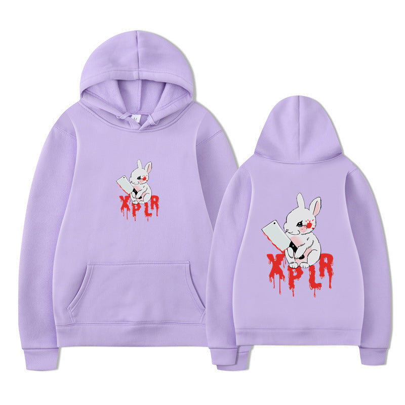 Damen Kapuzensweater mit auffälligem Cartoon-Motiv und bequemer Passform EB