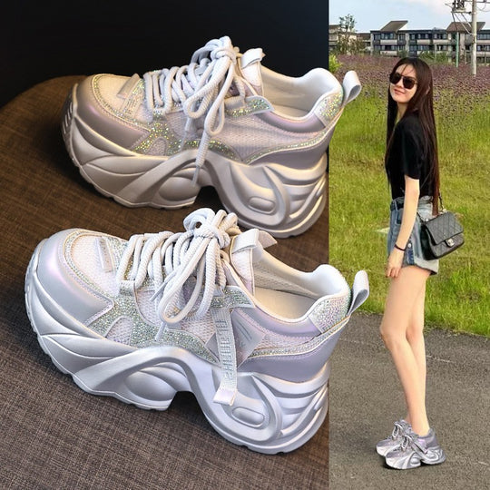 Damen Chunky Sneakers mit futuristischem Design und atmungsaktivem Obermaterial EB