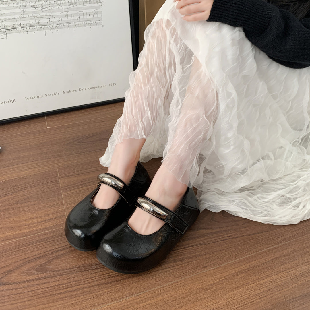 Damen Klassische Mary Jane Schuhe mit verstellbarem Riemen EB