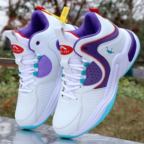 Damen Modische Basketball Sneakers mit atmungsaktivem Obermaterial und stoßdämpfender Sohle EB