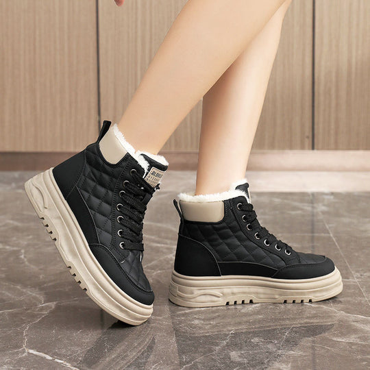 Damen High-Top Sneakers mit warmem Fleece-Futter und rutschfester Sohle EB