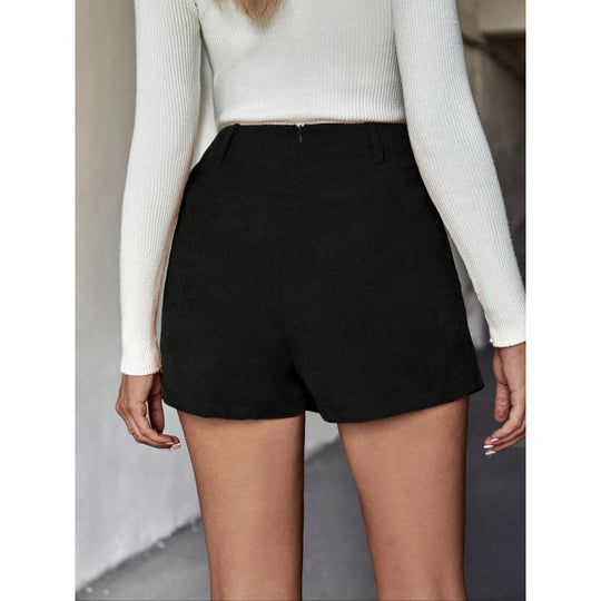 Damen Minirock mit asymmetrischem Schnitt und Knopfdetails EB
