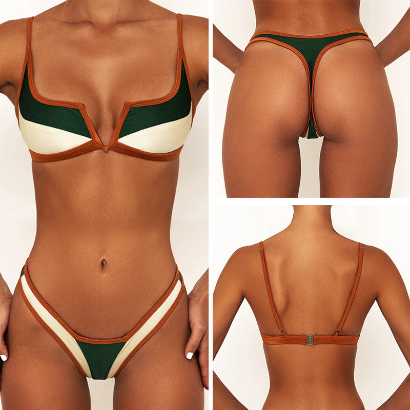 Damen Triangel-Bikini mit modernen Grafik-Elementen EB