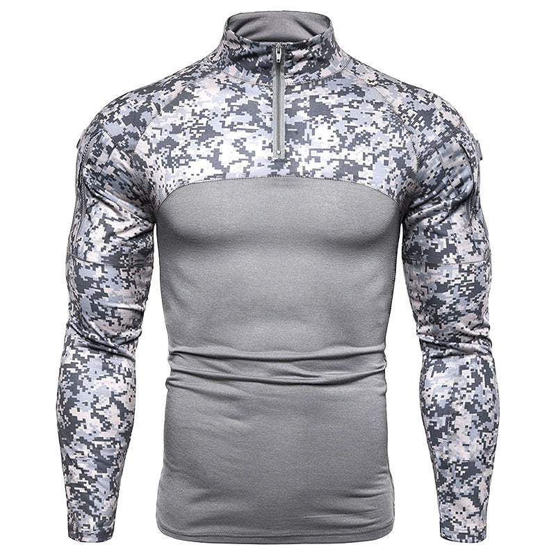 Herren Sportlicher Langarmpullover mit hohem Kragen und Reißverschluss EB