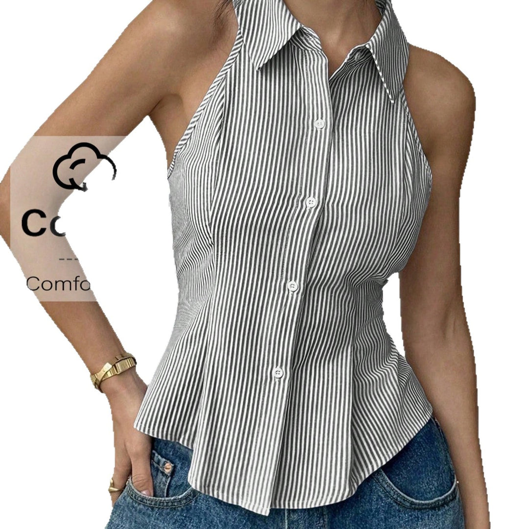 Damen Hemdblusentop mit eleganter Schnittführung EB