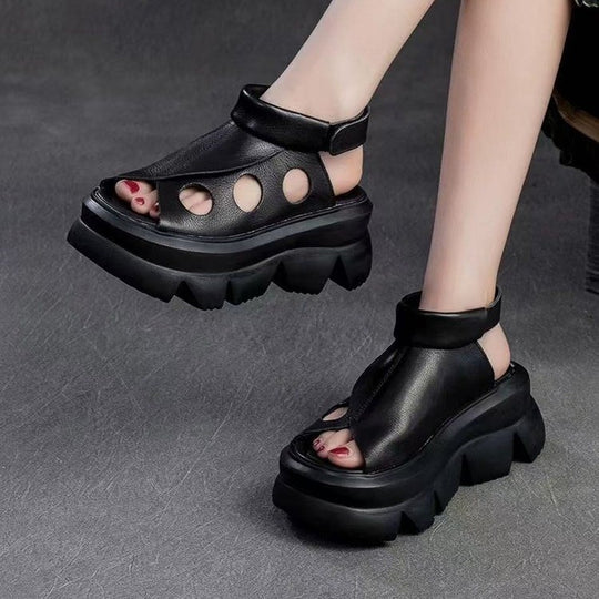 Damen Plateau-Sandalen mit modischem Cut-Out-Design und bequemer Sohle EB