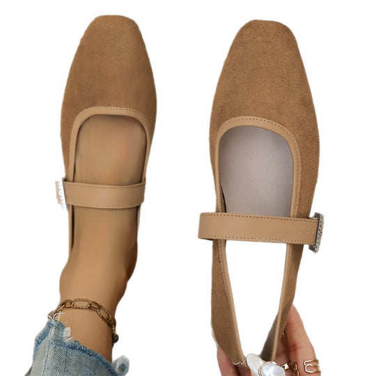 Damen Elegante und bequeme Ballerinas mit verstellbarem Riemen EB