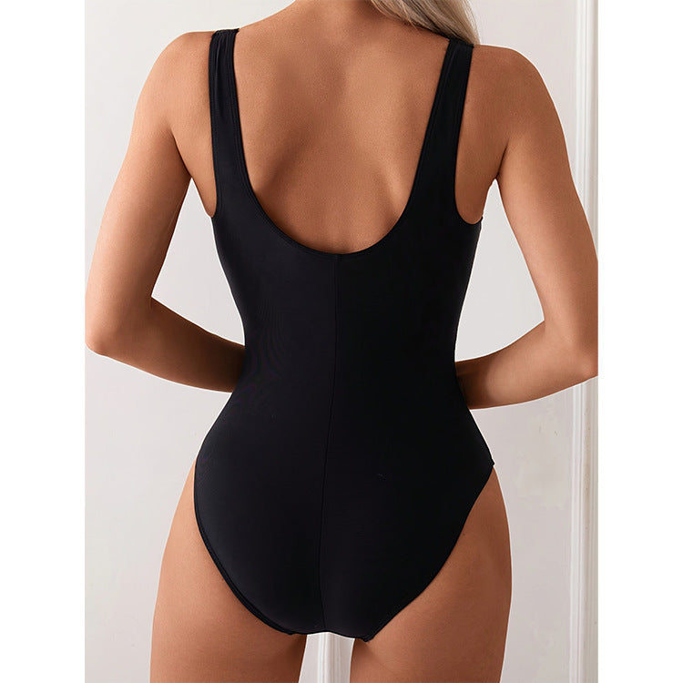 Damen Einteiler Badeanzug mit stilvollem Rüschendesign EB