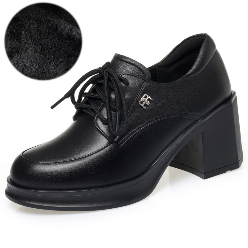 Damen Elegante Schnürpumps mit modischem Blockabsatz EB