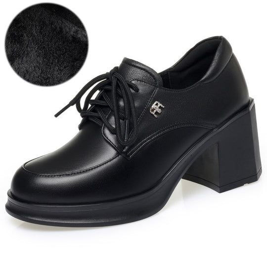 Damen Elegante Schnürpumps mit modischem Blockabsatz EB