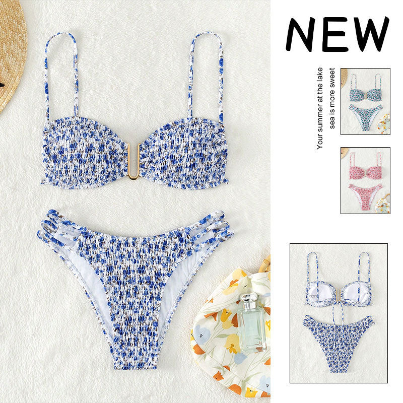 Damen Push-Up-Bikini-Set mit raffinierter Raffung EB