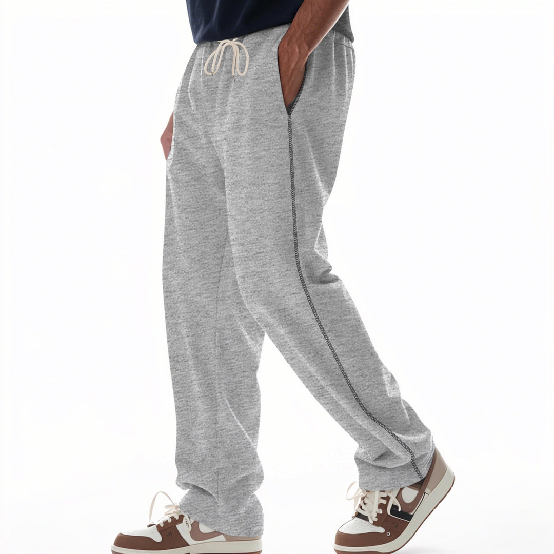 Herren nan locker sitzende Sweatpants mit seitlicher Ziernaht, elastischem Komfortbund und tiefen Eingrifftaschen EB