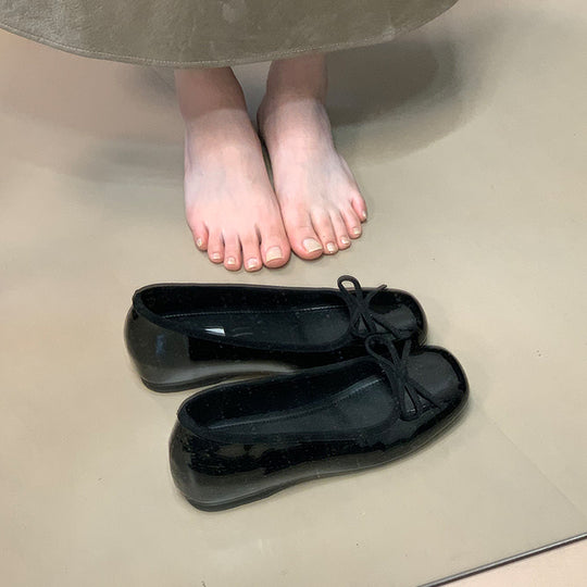 Damen Ballerinas mit dekorativer Schleifenverzierung und bequemer Sohle EB