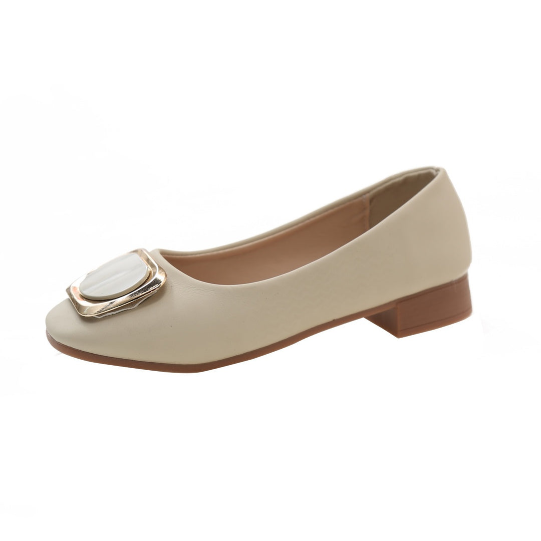 Damen elegante Ballerinas mit modischem Quadratverschluss EB