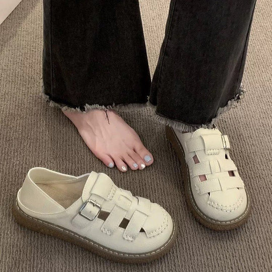 Damen Clogs mit modischem Riemenverschluss und rutschfester Sohle EB
