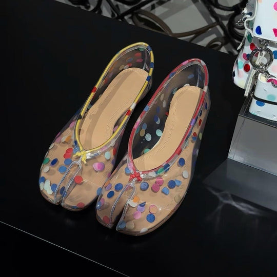 Damen Ballerinas mit verspielt buntem Punktedesign EB