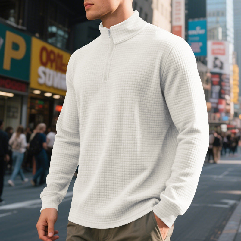 Herren bequemer Fleece-Hoodie mit hohem Kragen und praktischem Reißverschluss EB