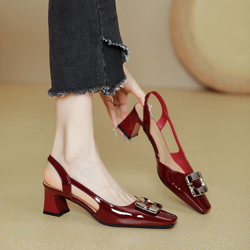 Damen Slingback-Pumps mit modischem Blockabsatz EB