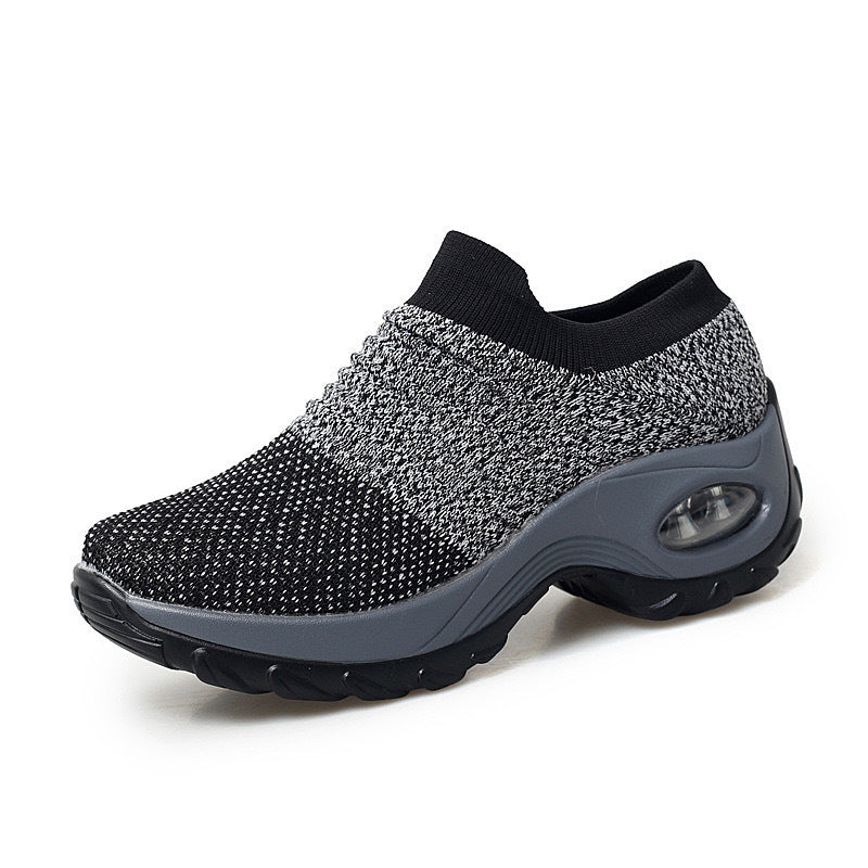 Damen Flexibler Slip-On Sneaker mit atmungsaktiver Strick-Oberfläche und dämpfender Sohle EB