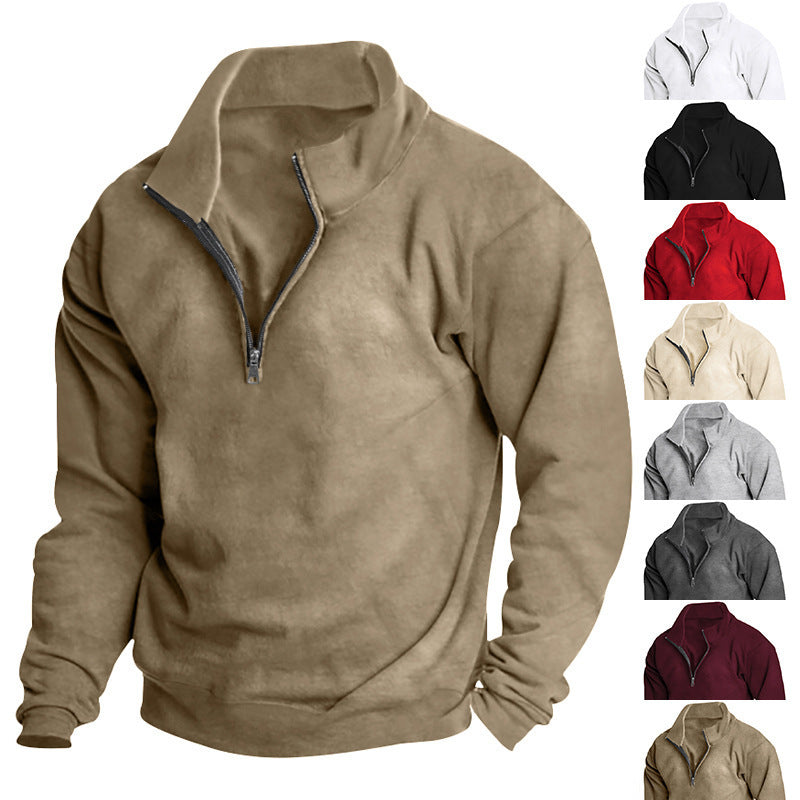 Damen Stehkragen Pullover mit sportlichem Reißverschluss EB
