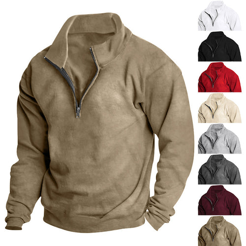 Damen Stehkragen Pullover mit sportlichem Reißverschluss EB