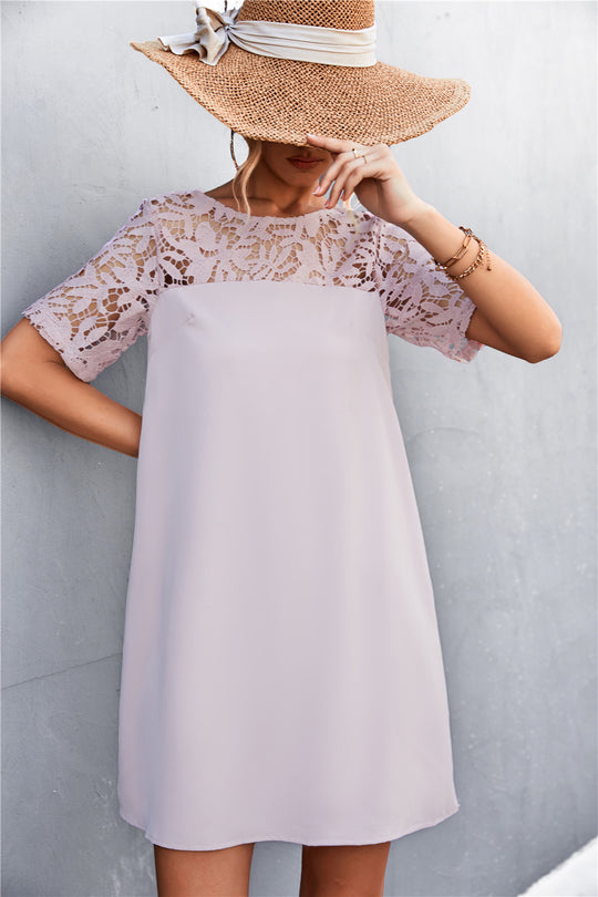 Damen Kleid mit Spitzenärmel EB