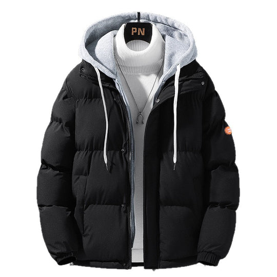Herren  wattierte Steppjacke mit zweilagiger Kapuze, Zwei-Wege-Reißverschluss und winddichter Außenhaut EB
