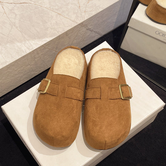 Damen Komfortable Clogs aus weichem Mikrofaser mit Plüschfutter EB